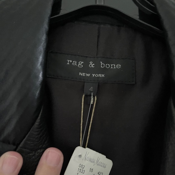 Authentic NWT Rag & Bone Hudson mixed leather jacket size Small with tag - Picture 10 of 10